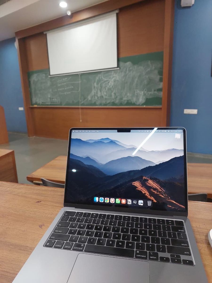 Laptop in the classroom, ready to learn